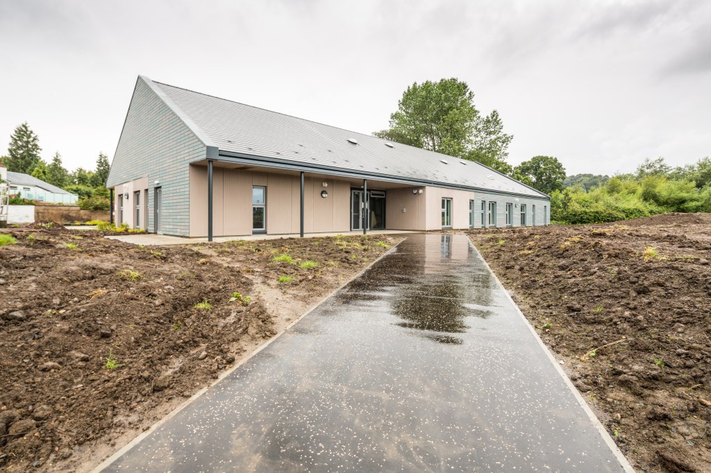 The exterior of Davidson's Mains Primary School Nursery building after completion