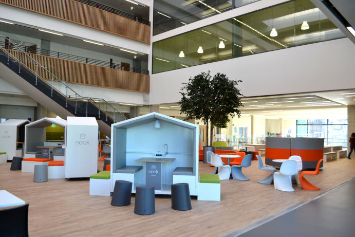 The Nook Pods provide a quiet space to sit