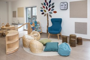 A comfy reading corner at Corstorphine Primary School Nursery