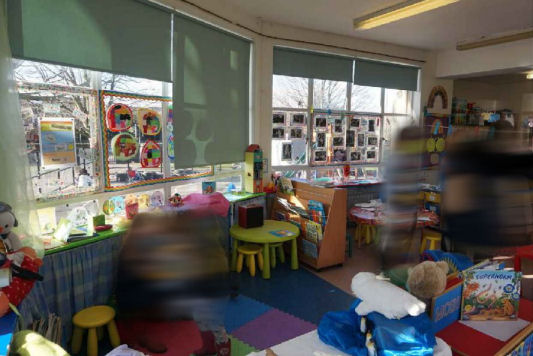 Windows having to be used for display which makes the room darker