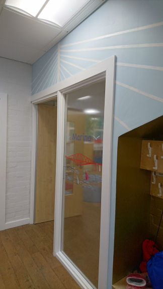 the forth rail bridge and sailing boats on the window