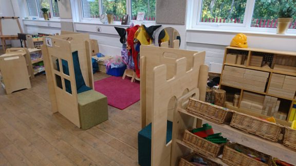 a dress up area with dividers