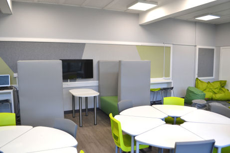 Collaboration area in a booth