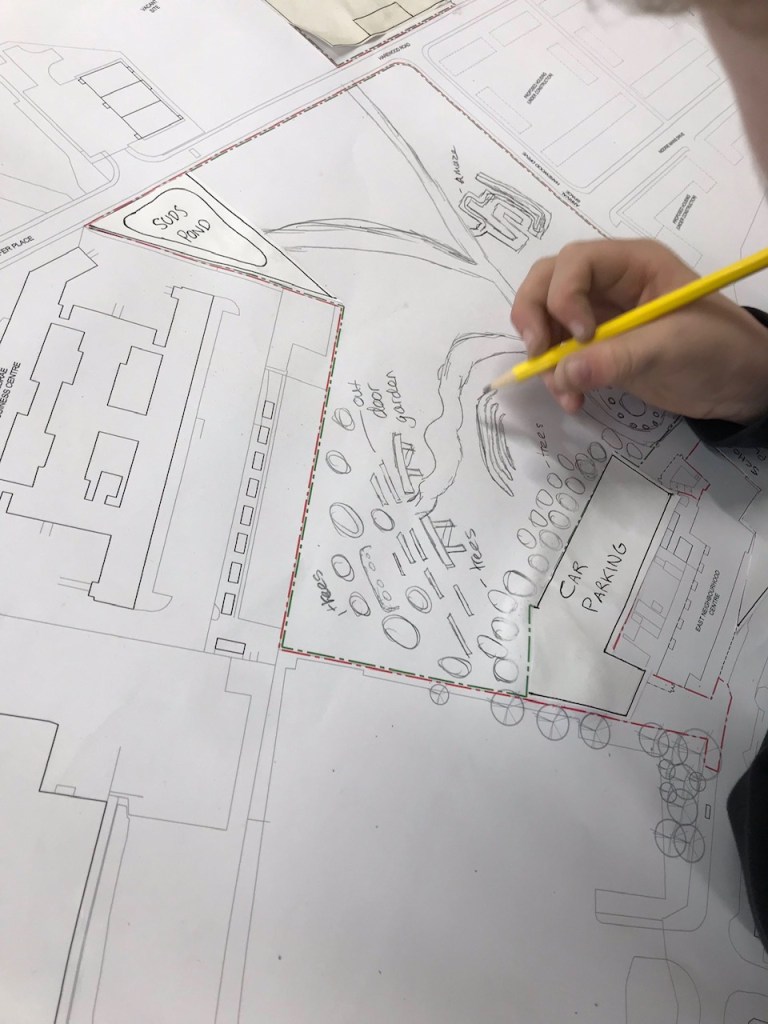 a student designs the playground for the school