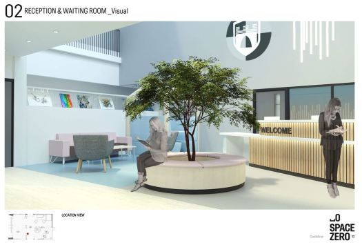 the concept for the reception with seating circling a tree
